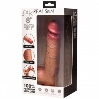 8 Inch Real Skin Silicone Dildo with Balls